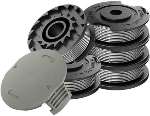 XIJIANG Strimmer Wire Replacement Spool and Line, Spool Cover Compatible with Bosch EasyGrassCut 18, 23, 26, 18-230,18-260, Grass Trimmer F016800569 F016F05320 (5spool+1cap)