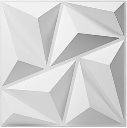 Art3d Wandpaneele 3D Paneele PVC Kunststoffpaneele Gaming Wohnzimmer Wand Decke 30 x 30 cm Weiß 20 Stück