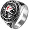 JewelryWe Heiliger Michael Ring Herren: Silber Edelstahl Herren-Ring Erzengel St. Michael Kreuz Schild Runde Siegelring Fingerring Schutzpatron Band Ring Katholische Religiöse Amulett Schmuck Größe 62