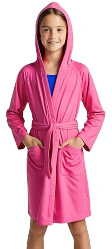 o-day Accappatoio Bambino Microfibra Leggero e Pratico con Cappuccio Tasche e Cintura 4-14 Anni