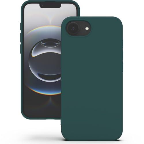 YATWIN Silicone Case for iPhone 16e, iPhone SE4 2025, Soft-Touch, Shockproof, DustProof, Antiskid Phone Cover for Apple iPhone SE 4th Generation - Dark Green