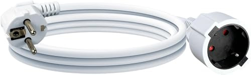 EnergyPro IP44 Verlängerungskabel 3 Meter – PVC Stromkabel mit Überhitzungsschutz & integriertem Kabelclip – H05VV-F 3G1,5mm², 16A/250V, 4000W – Weiß