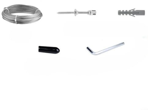 JGmotorfi Gartendraht für Kletterpflanzen, Ranken, Kletter-Befestigungsset, Edelstahl, Spalier-Set zur Unterstützung von Pflanzen (12 m)