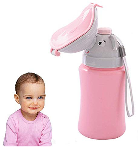 [500ML] Travel Urinal Portable Potty Pee Cup for Kids Girls,Hygienic Leak Proof Urinal Emergency Toilet for Camping,Car Travel,Outside,Park and Kid Potty Pee Training,Pee Bottle for Toddlers - Girls