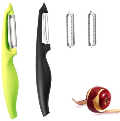 2 Stück Sparschäler,Kartoffelschäler,Schäler,Gemüseschäler,Küche Edelstahl Sparschäler,Gemüse,Peeler,Mit Zwei Klingen,Universal Kartoffelschäler,Linkshänder Und Rechtshänder Geeignet Gemüseschäler