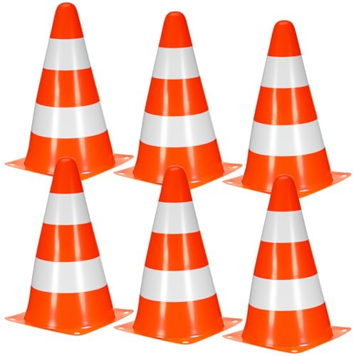 Gatuida 6 Stück Pylonen Kinder Verkehrshütchen Stapelbar Pylone Klein | Leicht und Stapelbar Verkehrskegel, Hohe Sichtbarkeit Spielzeug, Leitkegel für Sport, Freizeit, Slalom, Fußball und Vereine
