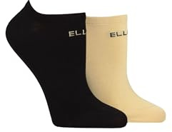 ELLE Ladies No Show Socks -Plain Patterned and Striped Soft Breathable Bamboo Material in a Multipack of 2 Size 4-8 (UK, Numeric, 4, 8, Regular, Regular, Daisy Dream Plain)