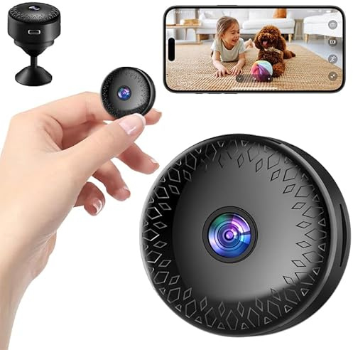 4modlr 1080P Camara Espia, Cámara Mini WiFi Interior/Exterior con Vision Nocturna/Batería de Larga Duración/Campo de Visión Gran Angular de 120°/Función de Grabación, para Casa/Oficina