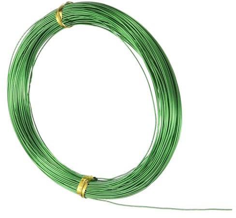 QUARKZMAN 100 Pies Alambre De Aluminio Calibre 22 0.6mm Joyería Verde | Alambre Maleable, Para Manualidades, Bisutería, Flores, Escultura