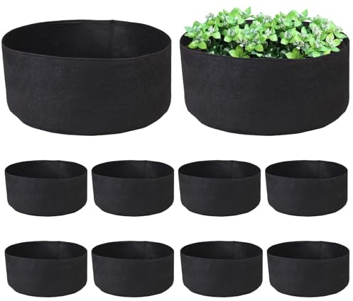 Pflanzsäcke – 10 Gemüseeimer | Filz-Pflanztöpfe für Kartoffeln, Obstwurzeln, Gewächshaus, Garten, Kinderzimmer, Innenbereich, Hydrokultur, Terrasse