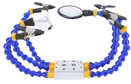 Rosvola Strumento di Saldatura di Terza Mano, Kit Stazione di Saldatura Helping Hands 4 Clip a Testa Piatta e Cilindriche Supporto per Circuito Stampato Set Stazione di da 1/4 Pollice, Ideale per la