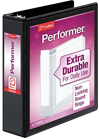 Cardinal Nonstick Round -Ring Vue Binders (CRD67425), Black, 2-Inch (67425)