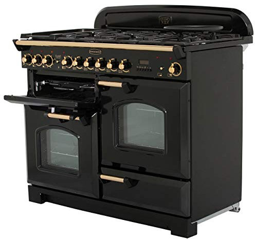 Rangemaster CDL110ECBL/B Freestanding A Rated Electric Range Cooker -Black / Brass