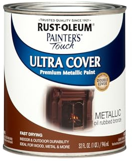 Rust-Oleum 254101 Painter's Touch Latex Paint, Quart, Metallic Oil-Rubbed Bronze, (Pack of 1)
