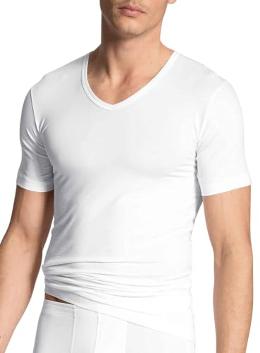 CALIDA Focus T-Shirt Herren | eingefasster V-Ausschnitt, temperaturausgleichend, schnelltrocknend