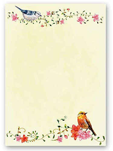 Motivpapier - Briefpapier VOGELGEZWITSCHER 20 Blatt DIN A4 90g/m²