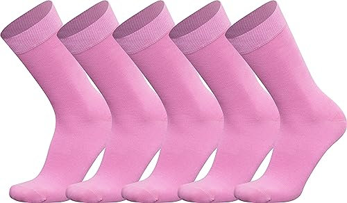 Mysocks 5 paia di calzini da uomo uniti in cotone elasticizzato Rosa unito collegati a mano 41-46