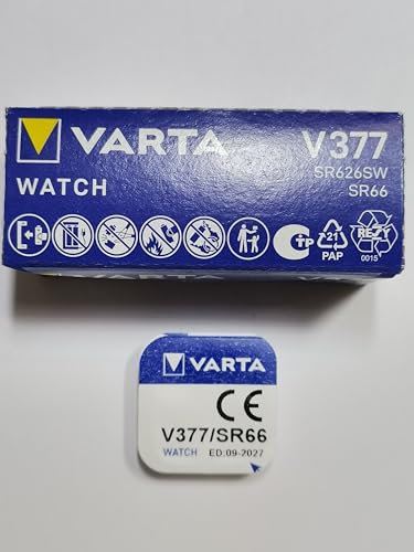 VARTA Lot de 10 Blisters de 1 Pile oxyde argentWatch V377 (SR66) SR626SW 1,55 Volt
