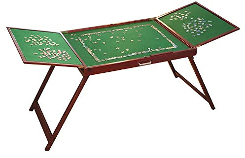 Bits and Pieces - Wooden Fold-And-Go Jigsaw Table-Collapsible Jigsaw Puzzle Table and Storage System - Puzzle Accessories Hobby Surface for Put Together Your Jigsaw Puzzles with Comfort and Ease