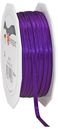 Präsent C.E. Pattberg Satin violett, 50 m Satinband zum Einpacken von Geschenken, 3 mm Breite, Geschenkband zum Dekorieren & Basteln, Dekoband, Anlass