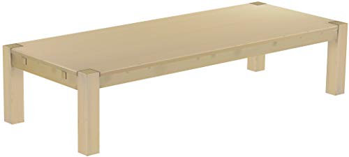 B.R.A.S.I.L.-Möbel Brasilmöbel Couchtisch Rio Kanto 200x80 cm Birke Wohnzimmertisch Holz Tisch Pinie Massivholz Stubentisch Beistelltisch Echtholz Größe und Farbe wählbar