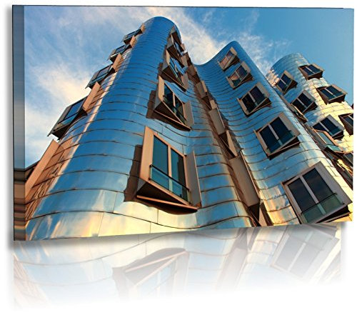 Premium - Poster - Fotos - Architekturfotografie - Bilder - Düsseldorf Skyline - Gehry Bauten - Posterdruck (80 cm x 45 cm)