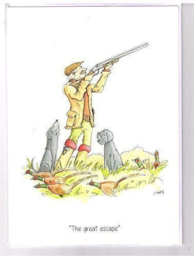 Farm Cottage Brands The great escape A5 game day Shooting Greeting Card with envelope - blank inside for your own message Look for the wrapping paper and tags to go with this