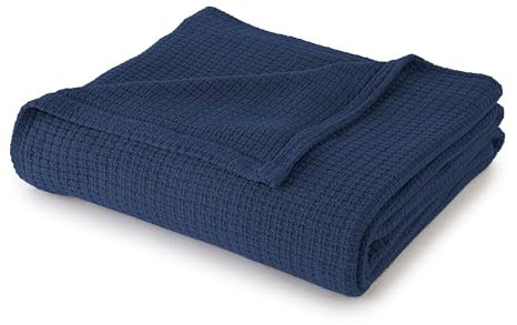 Sun Yin USA Inc. 100% Baumwolle Decke, Indigo, King