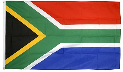 Flaggenfritze® Südafrika XXL Flagge 150 x 250 cm, große südafrikanische Nationalfahne mit 3 Metallösen für Mast, Fanflächen und Eventstimmung + Gratis Sticker