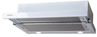 Edesa Campana Extractora de Cocina ECT-6411 WH 2 Niveles de Extracción Iluminación LED Mandos Mecánicos Silencioso 45.5 DB Filtros Lavables en Lavavajillas Motor 100 W Ancho 60 cm Color Blanco