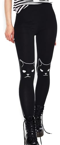 Jawbreaker Salem Grumpy Kitty Frauen Leggings schwarz Gym & Fitness, Rockabilly, Rockwear