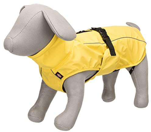 TRIXIE Regenmantel Vimy für Hunde S gelb – Hunde-Regenjacke mit reflektierenden Elementen für mehr Sicherheit im Dunkeln – bequem & verstellbar - 7973
