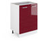 Vicco Küchenunterschrank R-Line, Bordeaux Hochglanz/Weiß, 60 cm ohne Arbeitsplatte