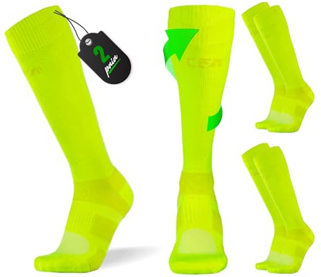 CFA V1 Calcetines Compresion Mujer y Hombre Graduada Antiampollas, Ideales Para El Deporte | Modelo Hasta La Rodilla | Soporte De Tobillo Y Arco | Diseño Danés | Fabricado En Portugal