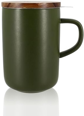 OGO LIVING 7912034 Juliet Kaffee, Tee, Schokolade & Zubehör, Steingut, grün-vert Khaki