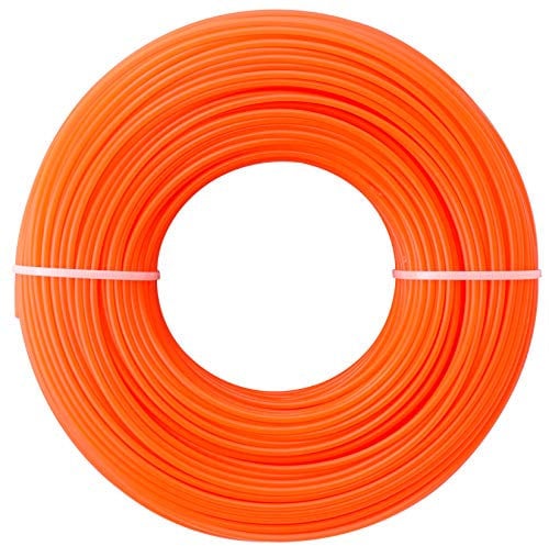 Akuoly 100m Mähfaden Trimmerschnur Trimmerfaden für Rasentrimmer Fadendurchmesser 2,4 mm, Orange