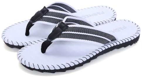 Jinsha Hommes Tongs Été Tongs pour adultes Chaussures de plage et de piscine（white 37）