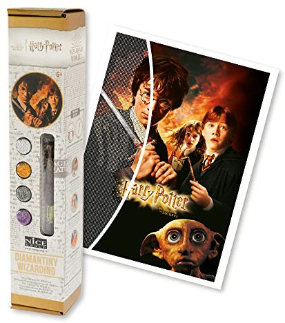 DIAMANTINY Harry Potter - Wizarding Art Medium La Cámara de Secretos - Kit crea el mosaico, Actividad de arte de cristal, Diamond Painting, 1 Canvas 30 x 40 cm