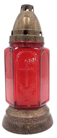 1a-Handelsagentur Bougie funéraire en verre 24 cm