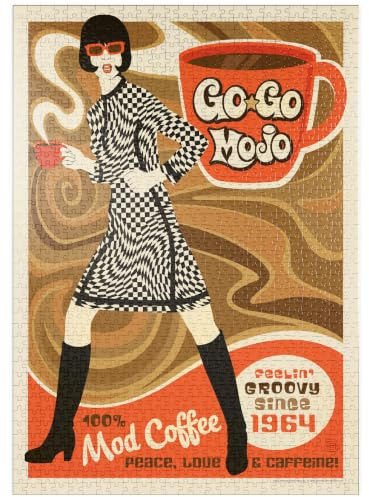 MyPuzzle Go-Go Mojo Coffee, Vintage Poster - Premium 1000 Teile Puzzle - MyPuzzle Sonderkollektion von Anderson Design Group