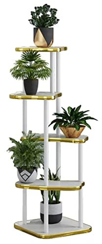 GIZNXBA Blumenregal Holz Blumenständer Fensterbank Blumentreppe Pflanzentreppe Für Mehrere Pflanzen Blumenbank Für Patio Garten Wohnzimmer Balkon Schlafzimmer (Color : /White, Size : 5 Tier)