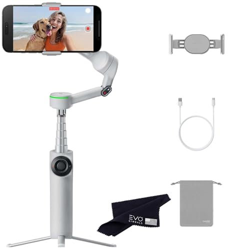 Insta360 Flow 2 Pro Grey - AI-Powered Smartphone Stabilizer, Auto Tracking Phone Gimbal, 200+ App Tracking with Apple DockKit, 3-Axis Stabilization, Built-in Tripod/Selfie Stick, Portable & Foldable