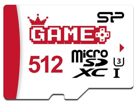 Silicon Power 512GB SDXC Micro SD Card Gaming Memory Card with Adapter Compatible with Nintendo-Switch