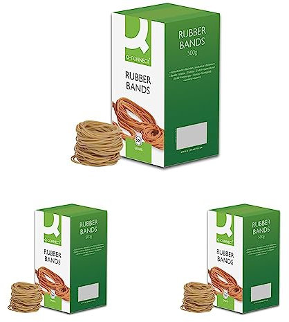 Q-Connect Rubber Bands No.19 88.9 x 1.6mm 500g KF10527 (Pack of 3)
