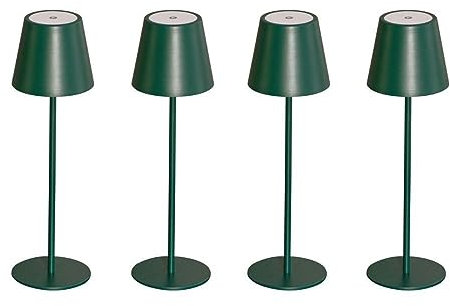 Led Akku Tischlampe Grün 4er Set stufenlos dimmbar IP54 - Tischlampe Esstisch 3000k,Led Stehlampe batteriebetrieben 369mm, Nachttisch Lampe nachttisch lampe kabellos, Led Tischleuchte kabellos