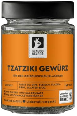 Bremer Gewürzhandel Tzatziki Gewürzmischung, gerebelt, leckeres Gewürz für authentisches Tzatziki, aromatisches Quark und Joghurt Gewürz, 60g im Glas