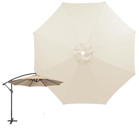 HAMON Parasol de repuesto universal para sombrilla, tela de paraguas, cubierta de repuesto antiultravioleta, cubierta de toldo de repuesto para sombrillas de mesa al aire libre, 3 metros/8 costillas,