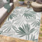 carpet city Outdoor Teppich Wetterfest 120x170 cm - Creme-Grün - Wendeteppich, Beidseitiges Florales Muster - Balkonteppich Wasserfest Outdoor - Terrassenteppich