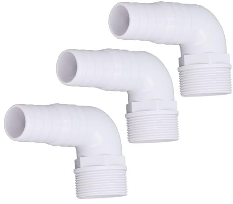 3 Stück 90° Pool PVC Fitting Winkel, Pool Anschluss Schlauchverbinder Winkel, 90° Winkel Schlauchtülle Pool Winkeladapter Anschluss Kompatibel Mit Hayward SPX1105Z3 SPX1105Z4 SPX1091Z7 Adaptern