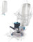 PoolCent Leaf Eater Aspirateur de piscine avec 2 sacs filtrants et aspiration puissante, sans fil et rechargeable, convient pour les piscines creusées hors sol